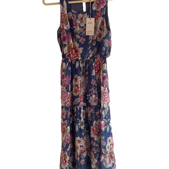 NWT Lara G. silk blend maxi dress size M - Picture 1 of 4